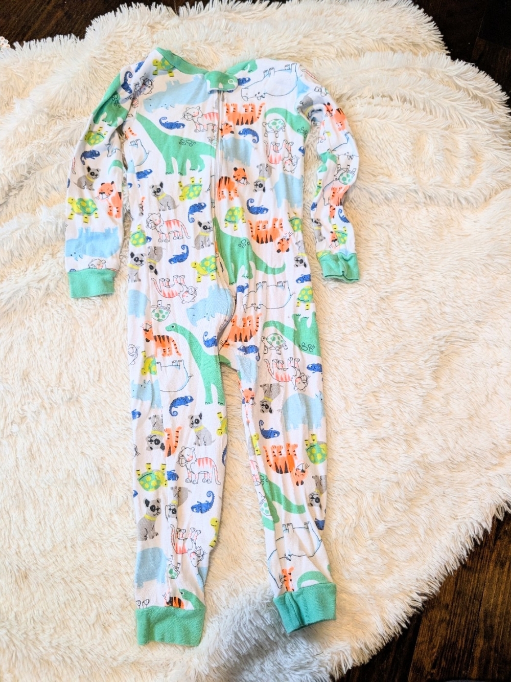 Simple Joys Carter's 100% Cotton Dino & Animal Print One-Piece Pajamas Size 3T